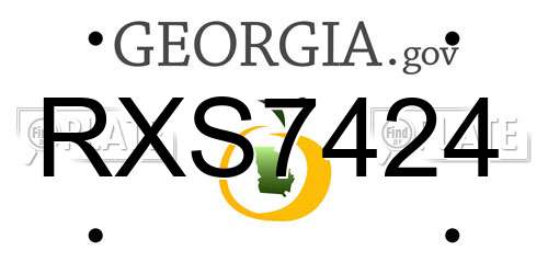 RXS7424 Georgia License Plate