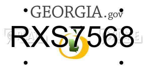 RXS7568 Georgia License Plate
