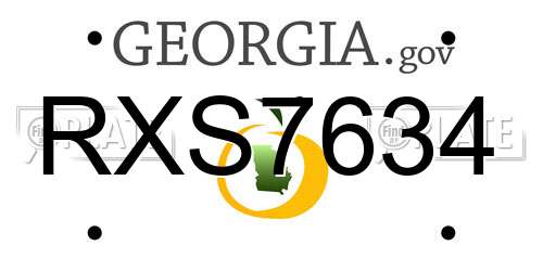 RXS7634 Georgia License Plate
