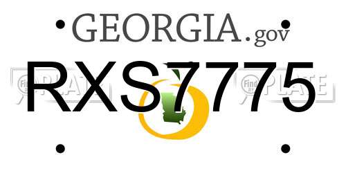RXS7775 Georgia License Plate