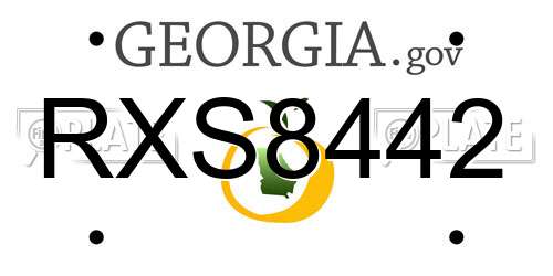 RXS8442 Georgia License Plate