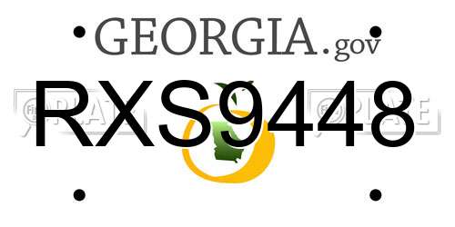 RXS9448 Georgia License Plate