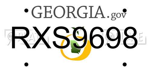 RXS9698 Georgia License Plate