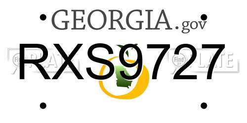 RXS9727 Georgia License Plate