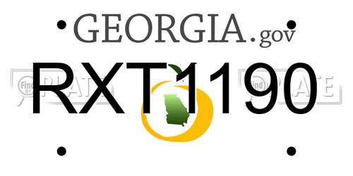RXT1190 Georgia License Plate