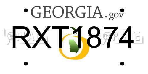 RXT1874 Georgia License Plate