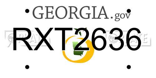 RXT2636 Georgia License Plate