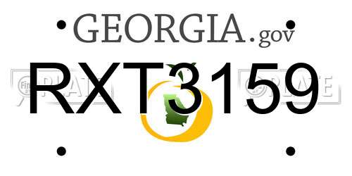 RXT3159 Georgia License Plate