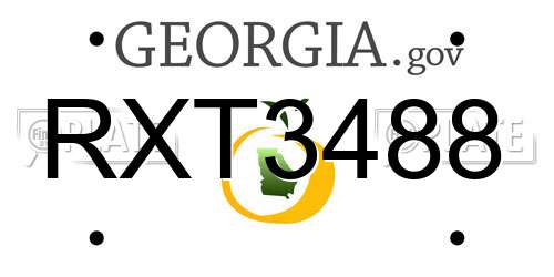 RXT3488 Georgia License Plate