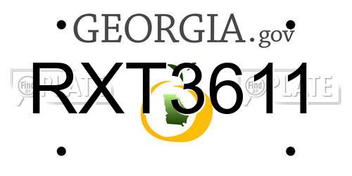RXT3611 Georgia License Plate