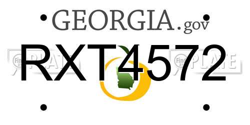 RXT4572 Georgia License Plate