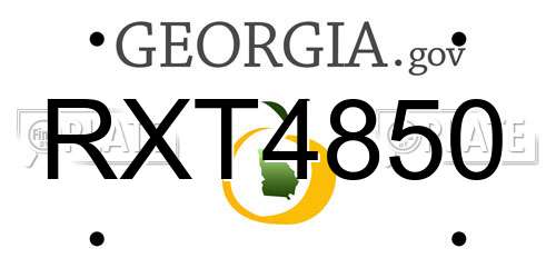 RXT4850 Georgia License Plate