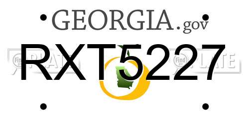 RXT5227 Georgia License Plate