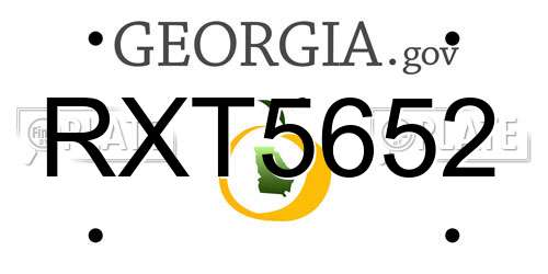 RXT5652 Georgia License Plate