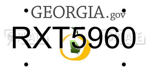 RXT5960 Georgia License Plate