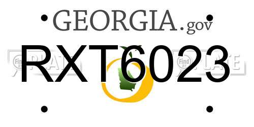 RXT6023 Georgia License Plate