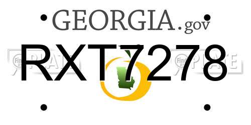 RXT7278 Georgia License Plate