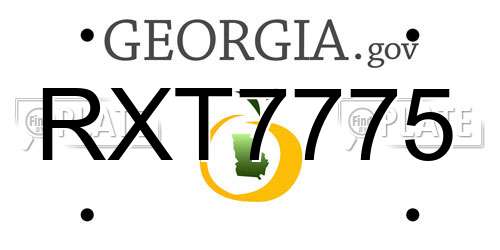 RXT7775 Georgia License Plate