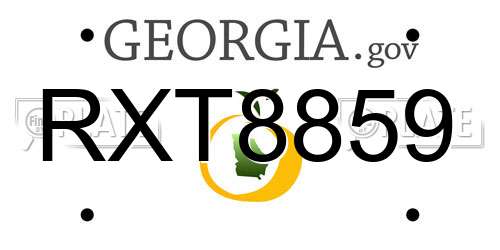 RXT8859 Georgia License Plate