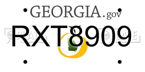 RXT8909 Georgia License Plate