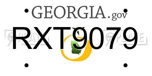 RXT9079 Georgia License Plate
