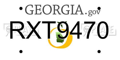 RXT9470 Georgia License Plate