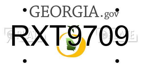 RXT9709 Georgia License Plate