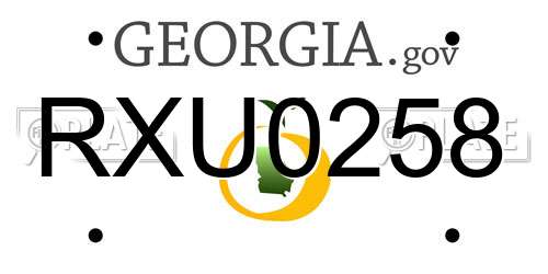 RXU0258 Georgia License Plate