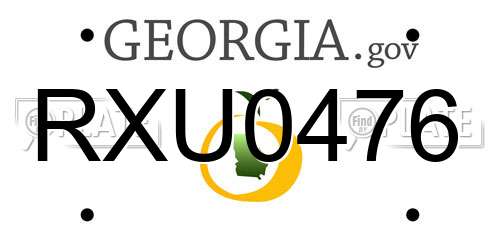 RXU0476 Georgia License Plate