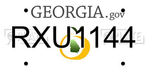 RXU1144 Georgia License Plate