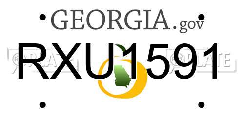 RXU1591 Georgia License Plate