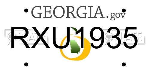 RXU1935 Georgia License Plate