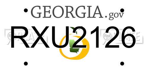 RXU2126 Georgia License Plate