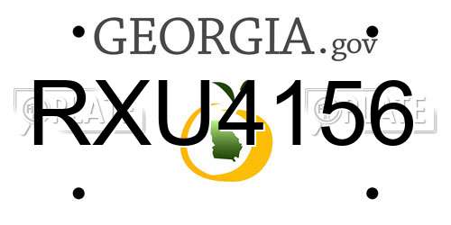 RXU4156 Georgia License Plate
