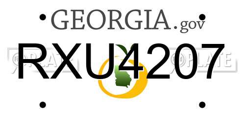 RXU4207 Georgia License Plate