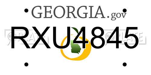 RXU4845 Georgia License Plate