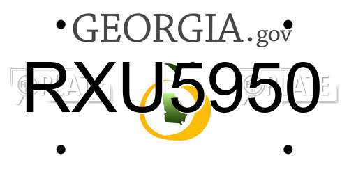 RXU5950 Georgia License Plate
