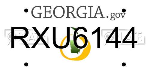 RXU6144 Georgia License Plate