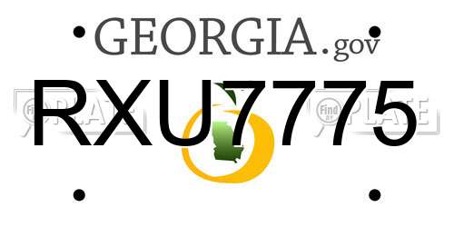 RXU7775 Georgia License Plate