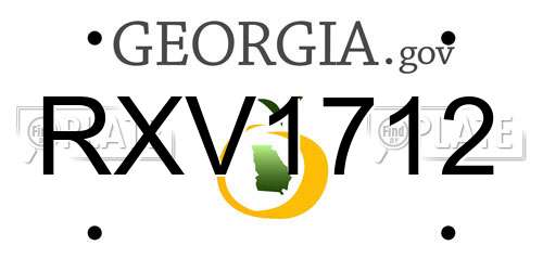 RXV1712 Georgia License Plate