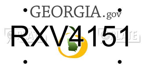 RXV4151 Georgia License Plate
