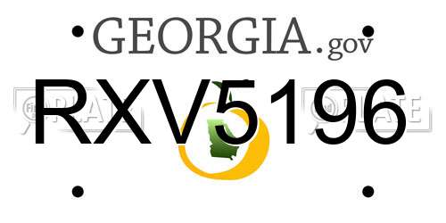 RXV5196 Georgia License Plate