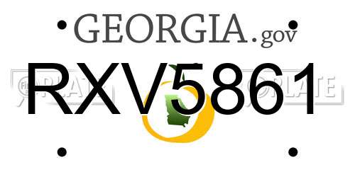 RXV5861 Georgia License Plate