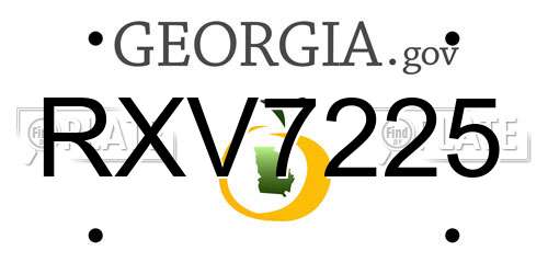 RXV7225 Georgia License Plate