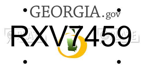 RXV7459 Georgia License Plate
