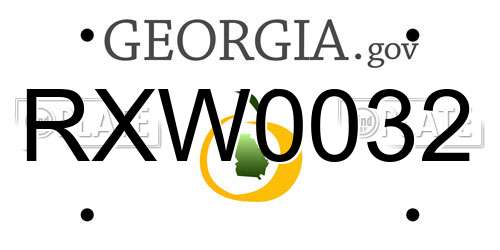 RXW0032 Georgia License Plate
