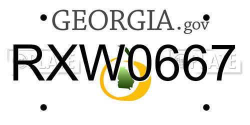 RXW0667 Georgia License Plate
