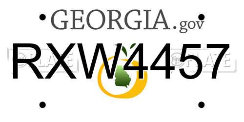 RXW4457 Georgia License Plate