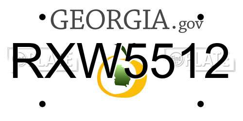 RXW5512 Georgia License Plate