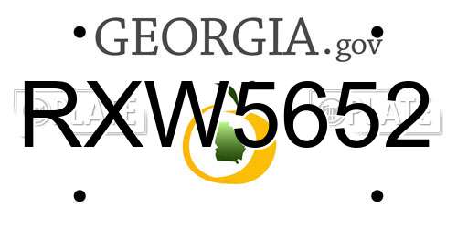 RXW5652 Georgia License Plate